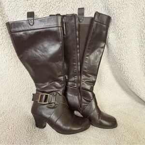 Comfortview Dark Brown Heeled Boots